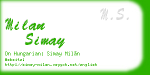 milan simay business card